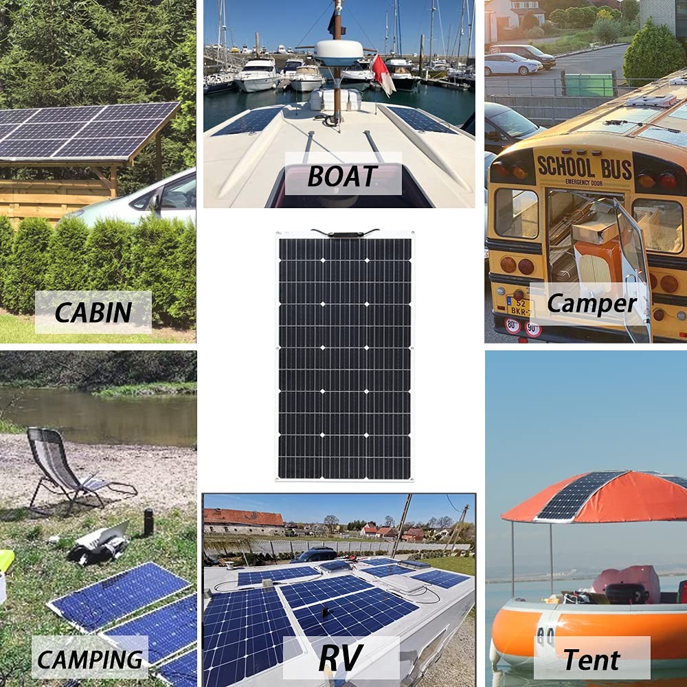 XINPUGUANG Solar Panel 12V 200W System Kit 100W Flexible Solar Panel
