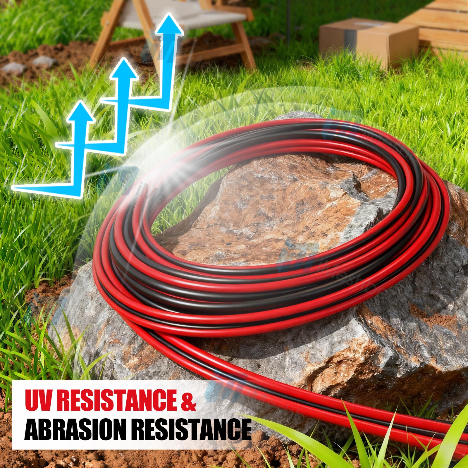 100FT 10AWG Black Solar Panel Extension Cable PV Wire Waterproof Solar Connector