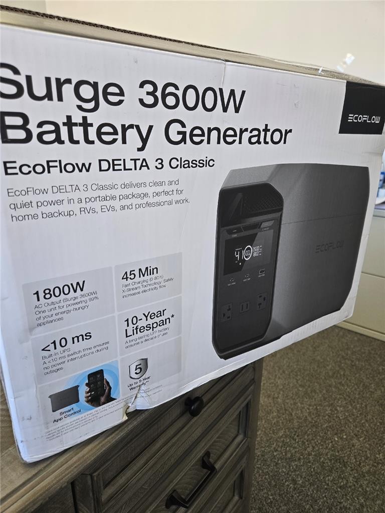 = Ecoflow Battery Generator Surge 3600W Ecoflow Delta 3 Classic 1800W