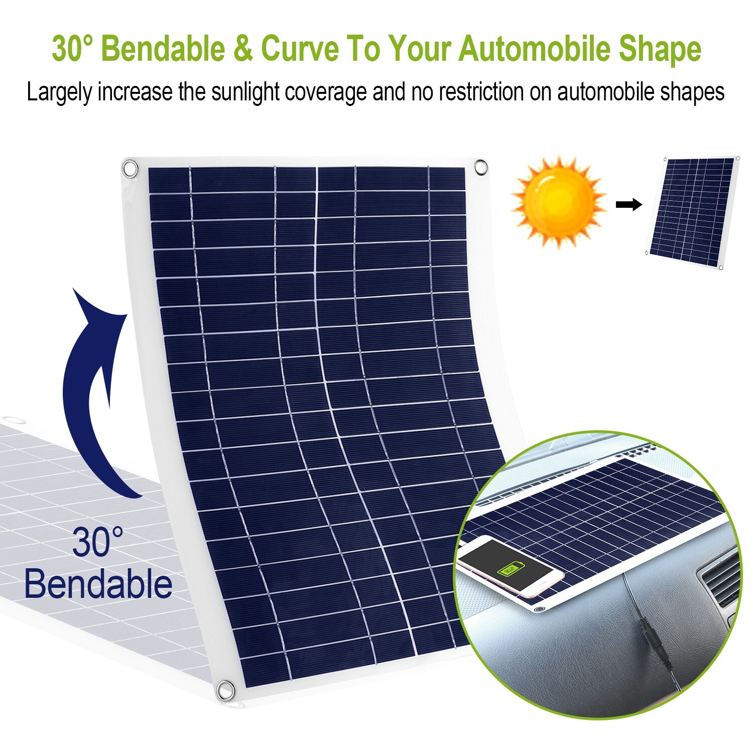 25W Solar Panel Kit 12V Battery Charger w/ Controller Waterproof for RV Car Boat