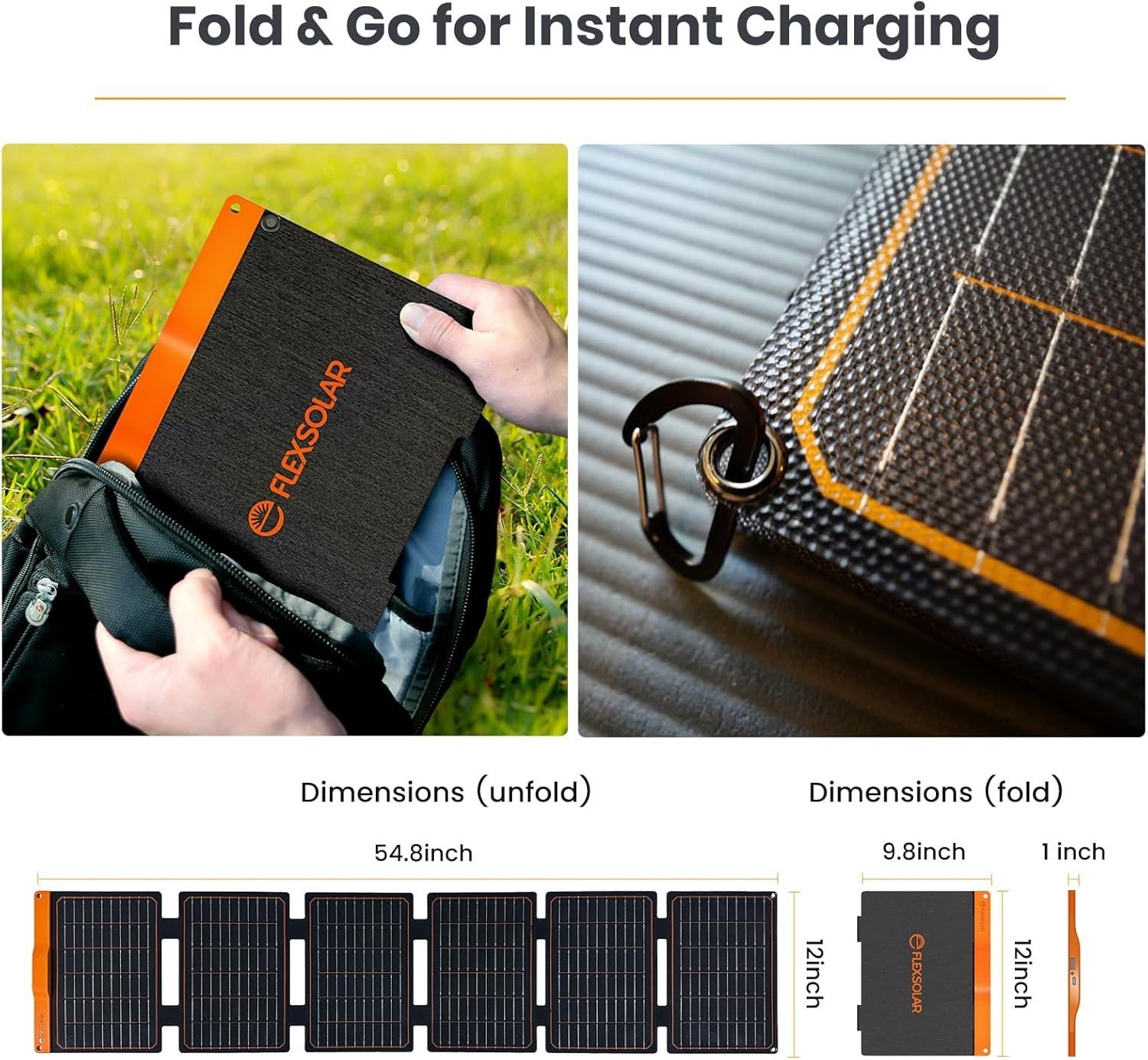 60W Monocrystalline Solar Panel – Portable & Efficient Power Solution for Travel