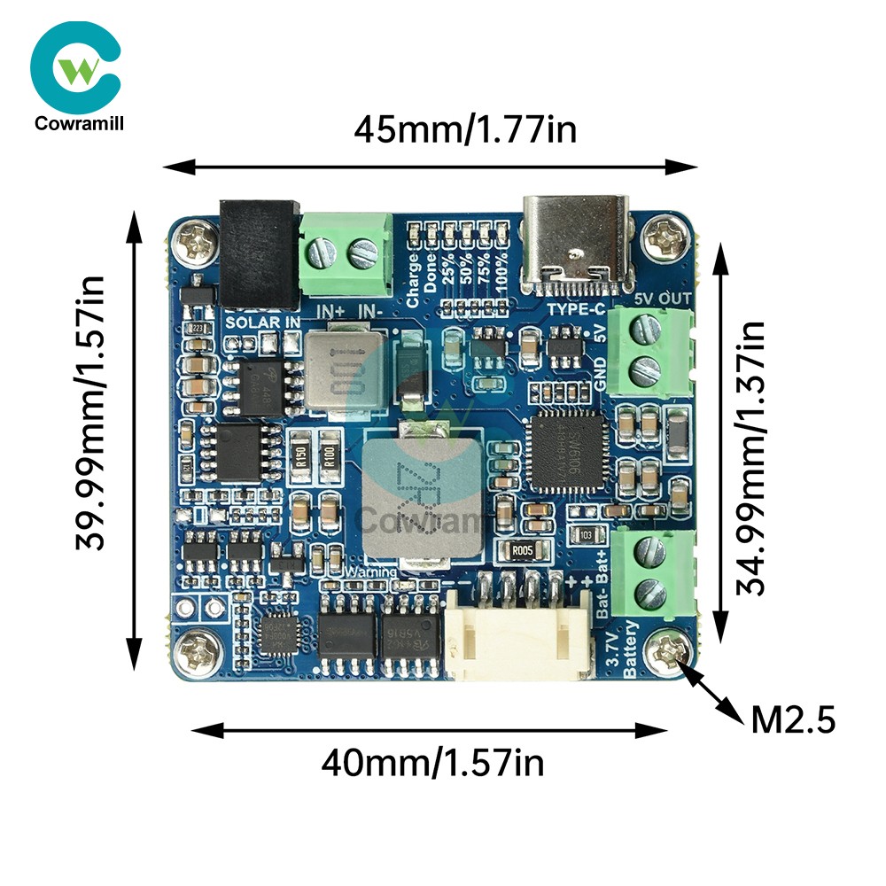 6-24V Solar Panel Power Management Module 5V 3A Supports MPPT, PD QC FCP SFCP