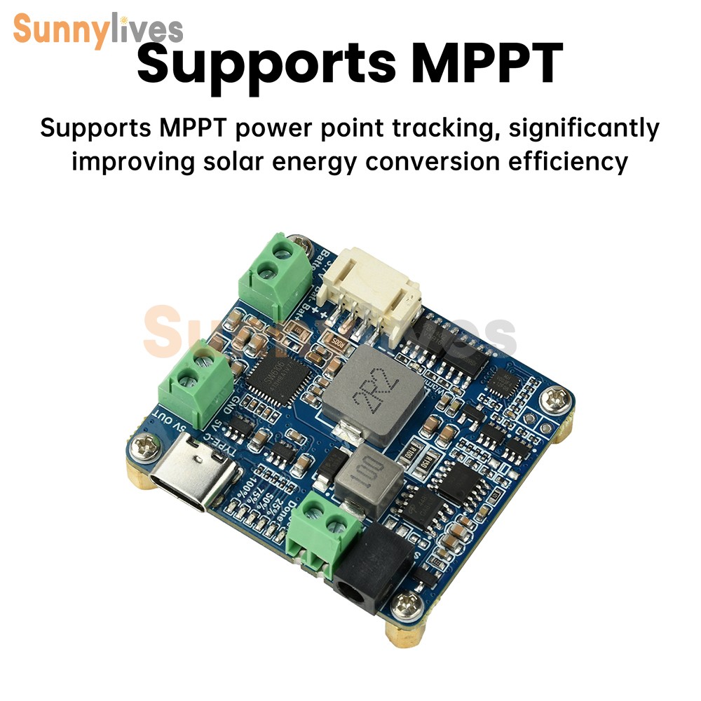 6-24V Solar Panel Power Management Module 5V 3A Supports MPPT, PD QC FCP SFCP