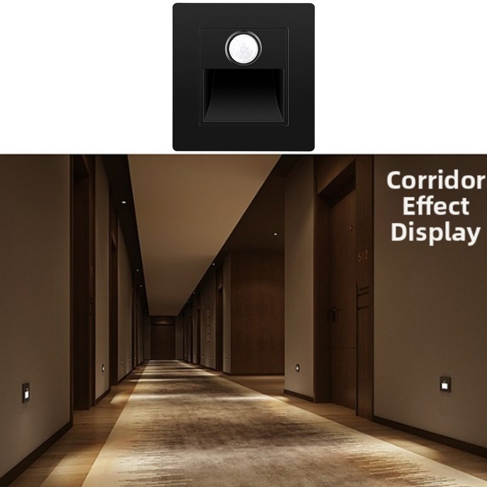 Indoor Motion Sensor LED Stair Light Recessed Wall Light for Safe Stair Use