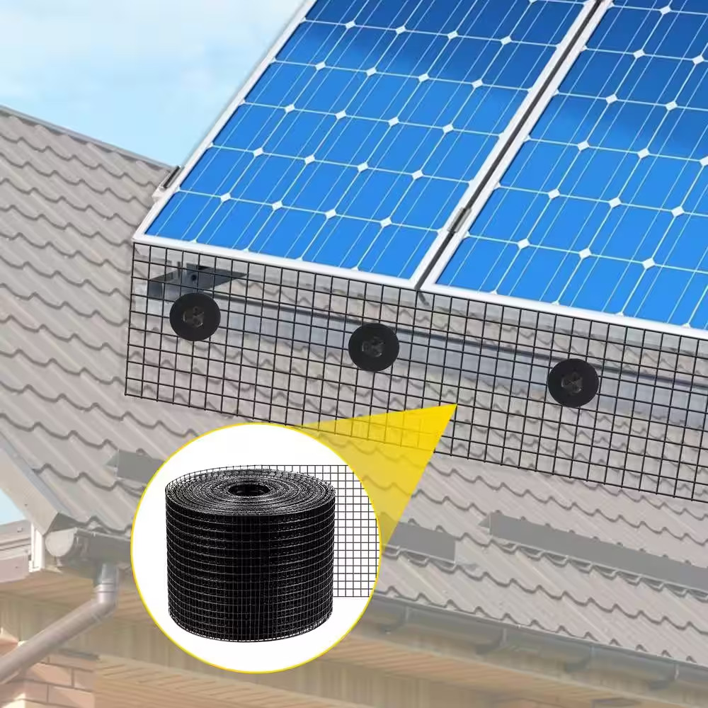 Solar Panel Bird Wire 6 In. X 98 Ft. Critter Guard Roll Kit Removable Steel Sola