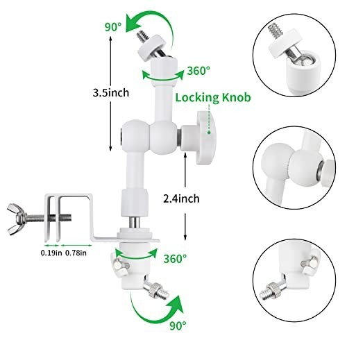 2-in-1 Weatherproof Gutter Mount for Solar Panel & Arlo Security Cameras – White