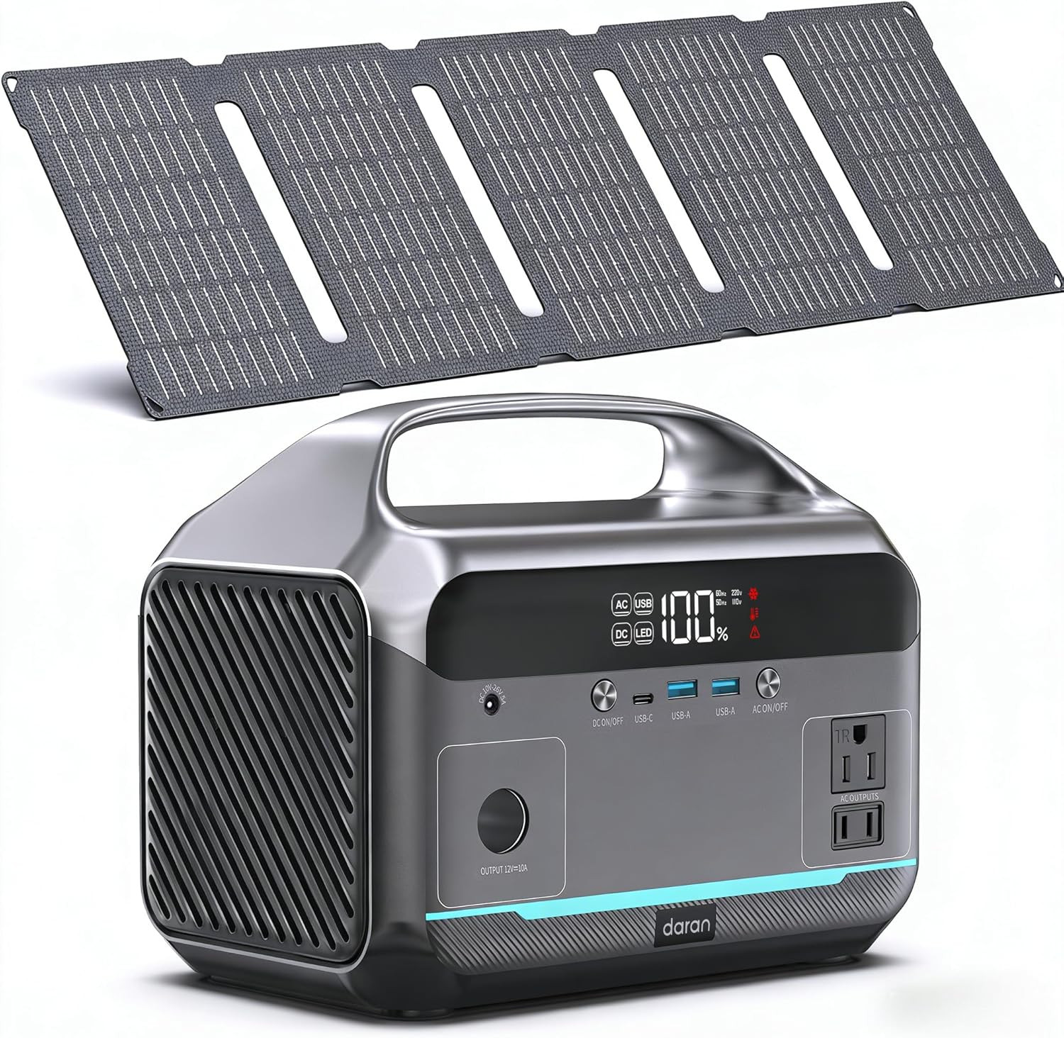 “288Wh Portable Power Station 600W Solar Generator w/ 60W Panel LiFePO4”