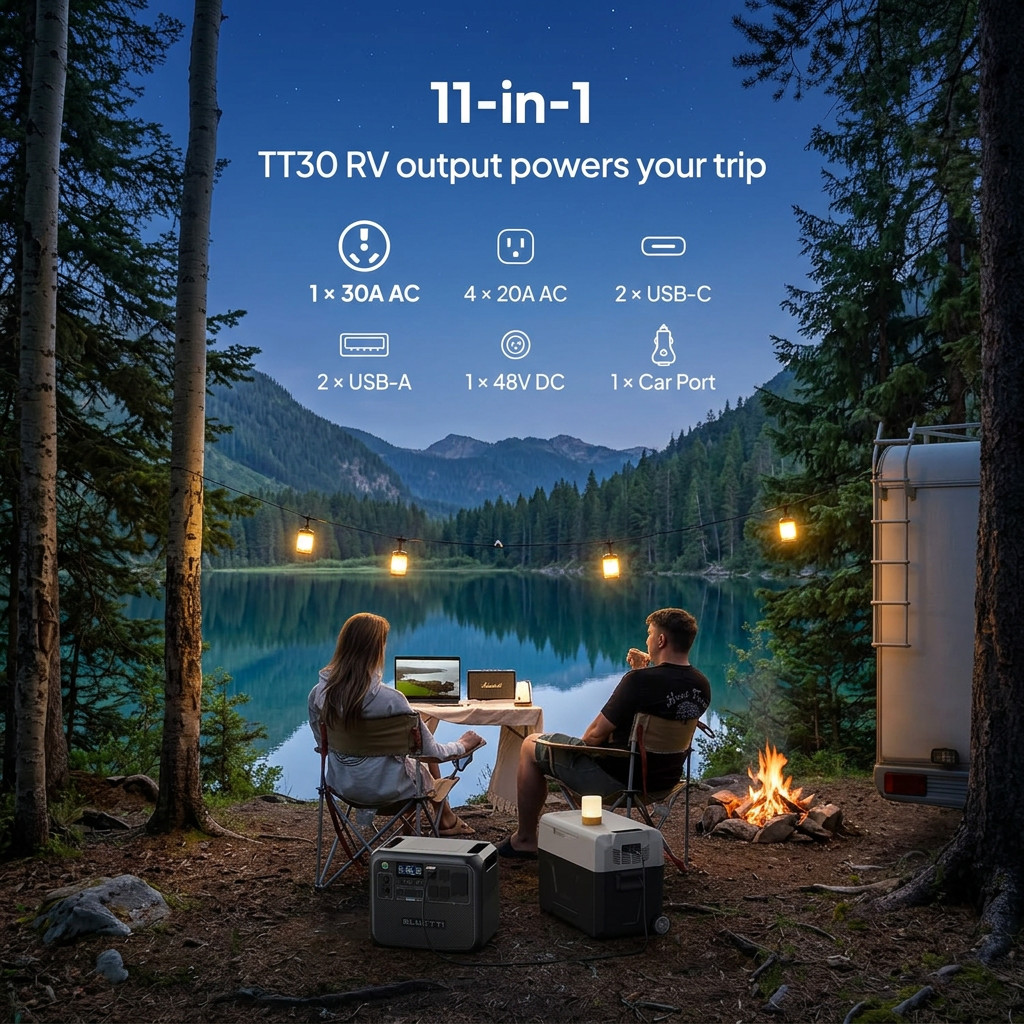 BLUETTI AC200L Solar Ready Power Station 2400W + 200W Portable Solar Panel