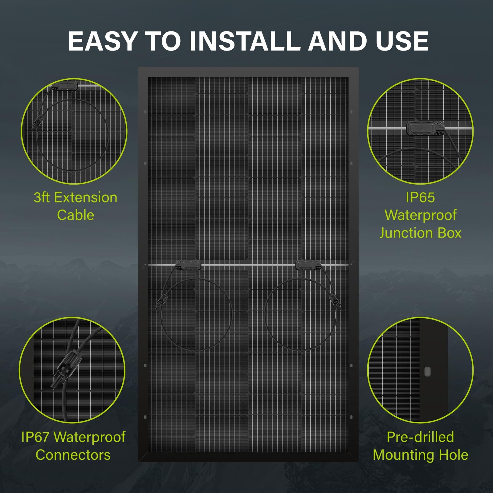 Newpowa Bifacial 200 Watt 12 Volt Solar Panel 10BB Monocrystalline Double-Side 2