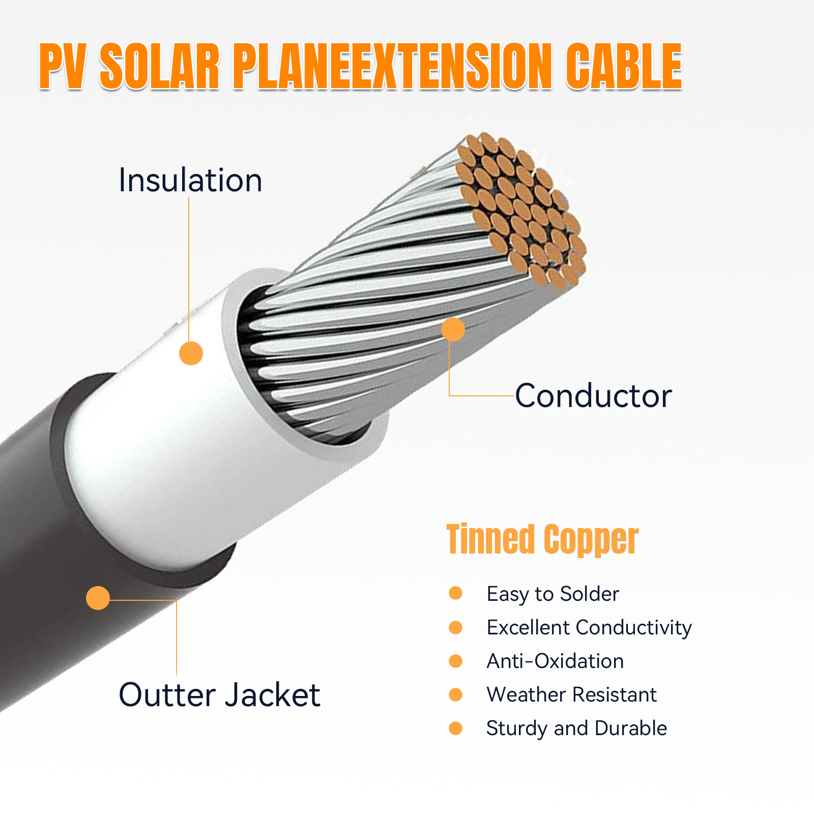 50ft Black + Red 10AWG Solar Panel Extension Cable Flexible Wire Connectors