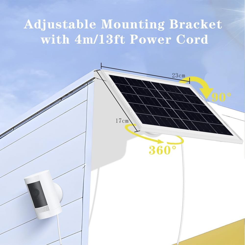 8W/5V Solar Panel,Faster Than 5W/5V Charging,IP65 Waterproof,Suitable for Cam…