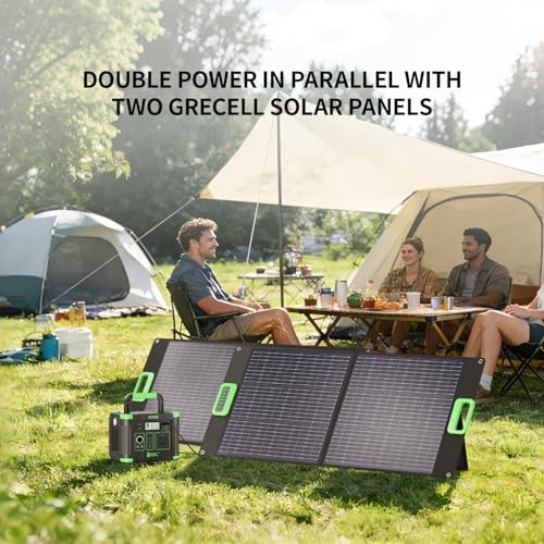100W Portable Solar Panel for Power Station Generator, 23.5% High Black