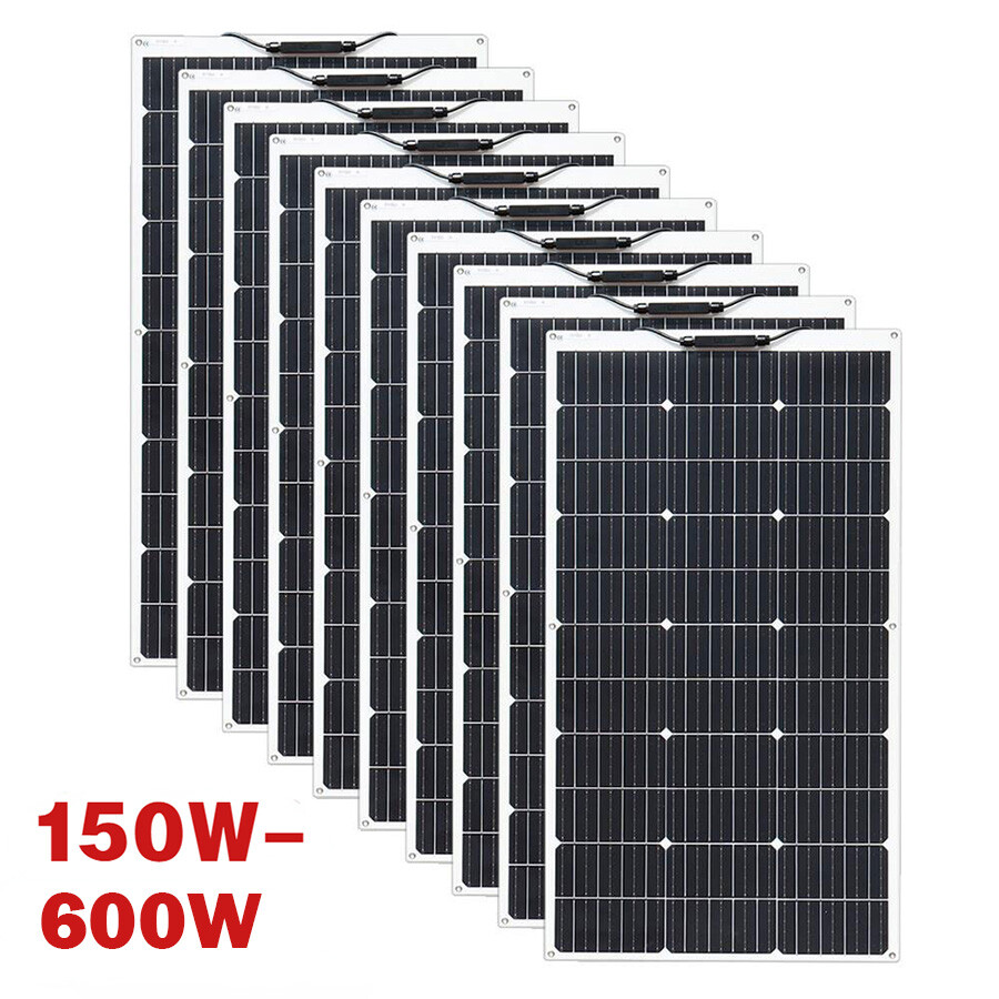 150-600W Complete Solar Panel Kit Solar Power Generator 40A Home 12V Grid System