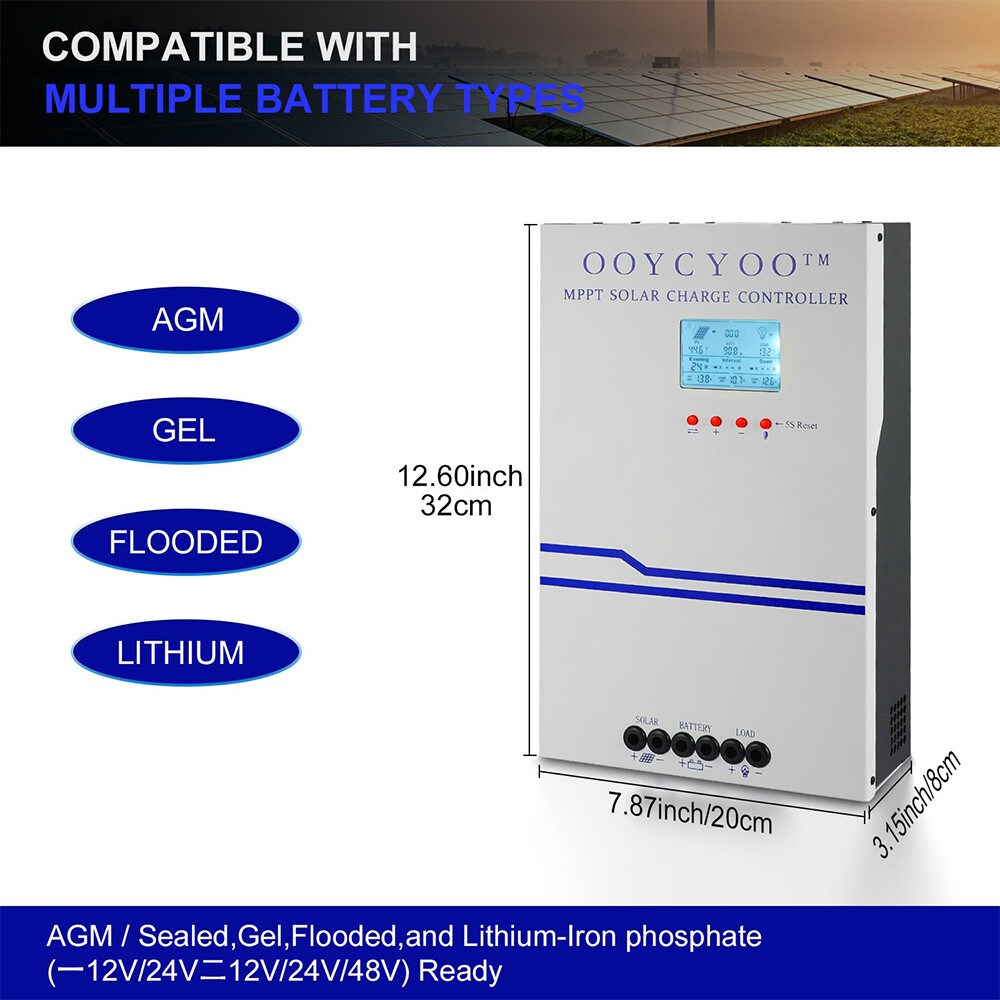 100A 80A 60A 40A MPPT Solar Charge Controller Lead Acid Lifepo4 Lithium Battery.