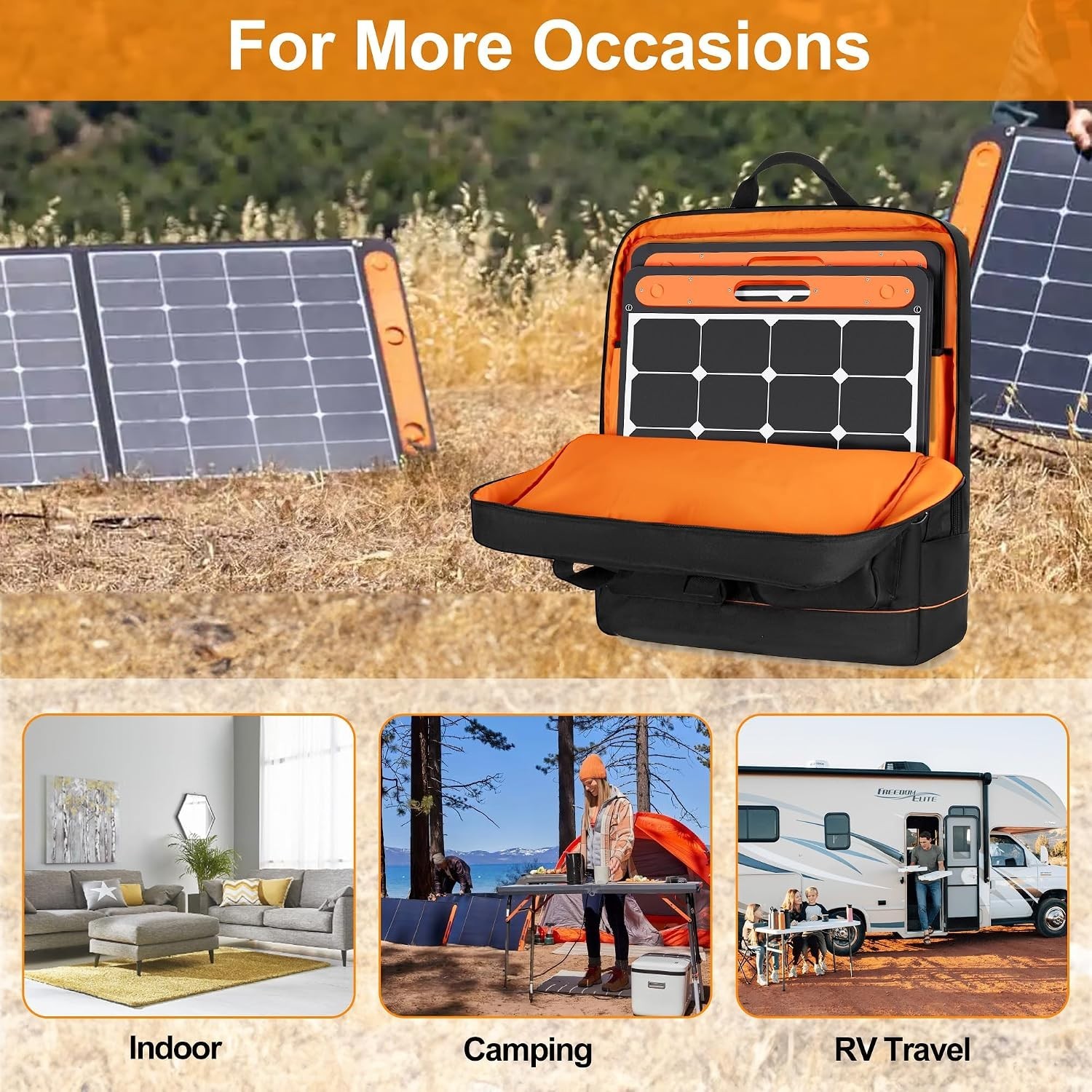 Solar Panel Storage Bag with Bright Lining, Travel Solar Panel Carrying Case …
