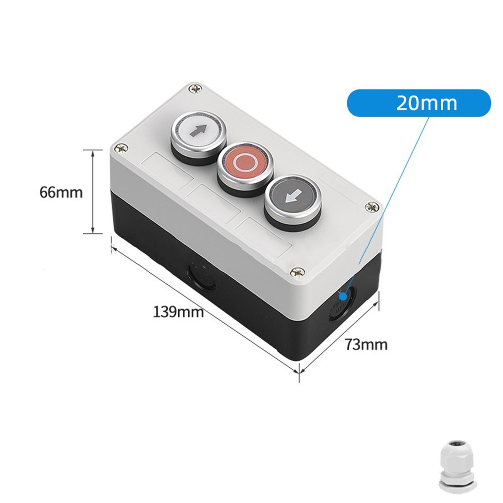 Industrial Push Button Switch 22mm ABS Enclosure IP65 Sealed 1NC+1NO Contacts