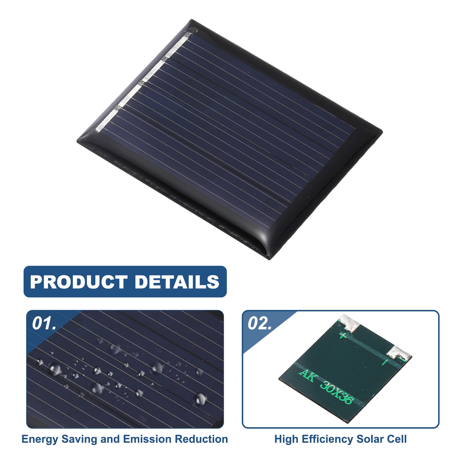 8Pcs 2V 0.12W 60mA Mini Solar Panels, Solar Photovoltaic Power Cells