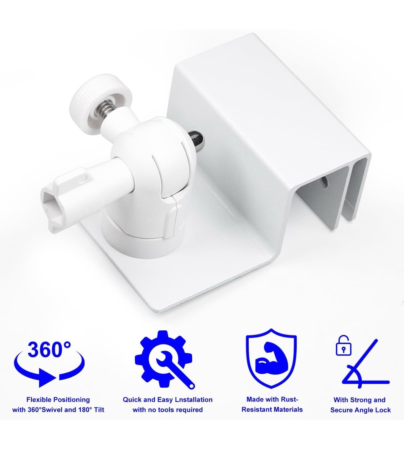 1 Pair of White Universal Solar Panel Gutter Mount, Aluminum Gutter Mount