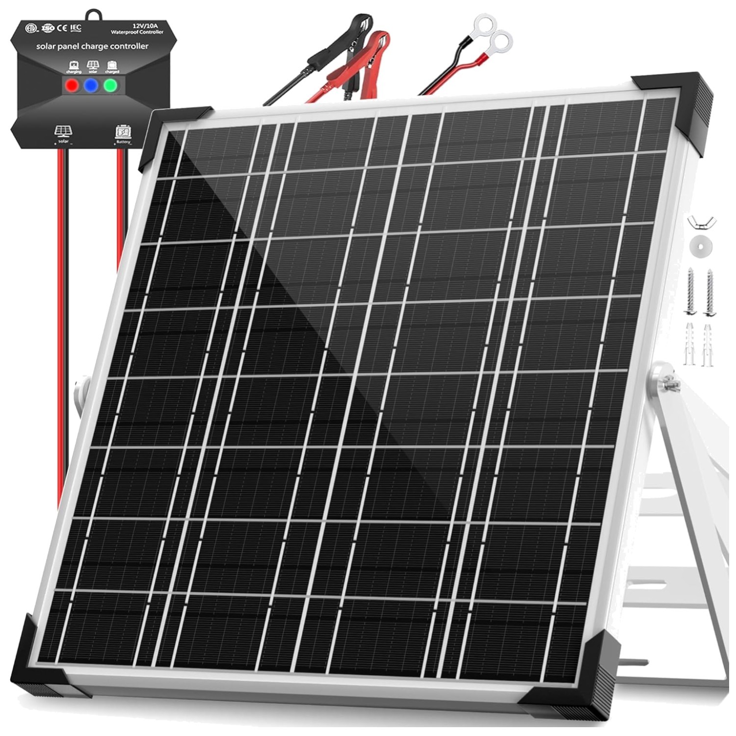 12V Solar Battery Charger – 20W Waterproof Solar P