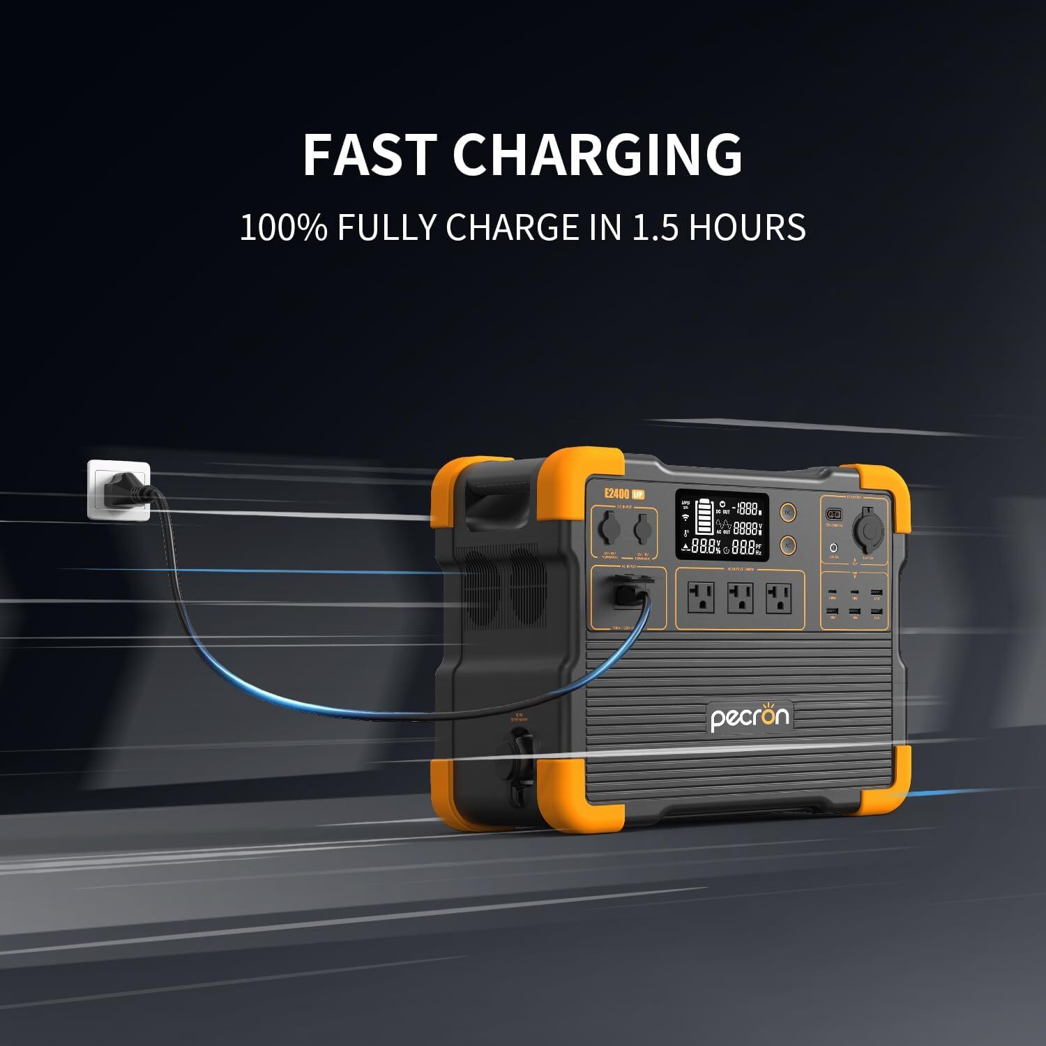 PECRON E2400LFP 2000W 2048Wh Portable Power Station Generator w/200W Solar Panel