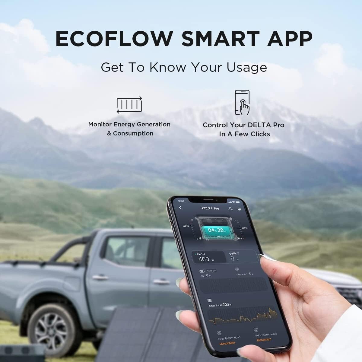 EcoFlow DELTA Pro 3600Wh Portable Power Station+400W Solar Panel Solar Generator