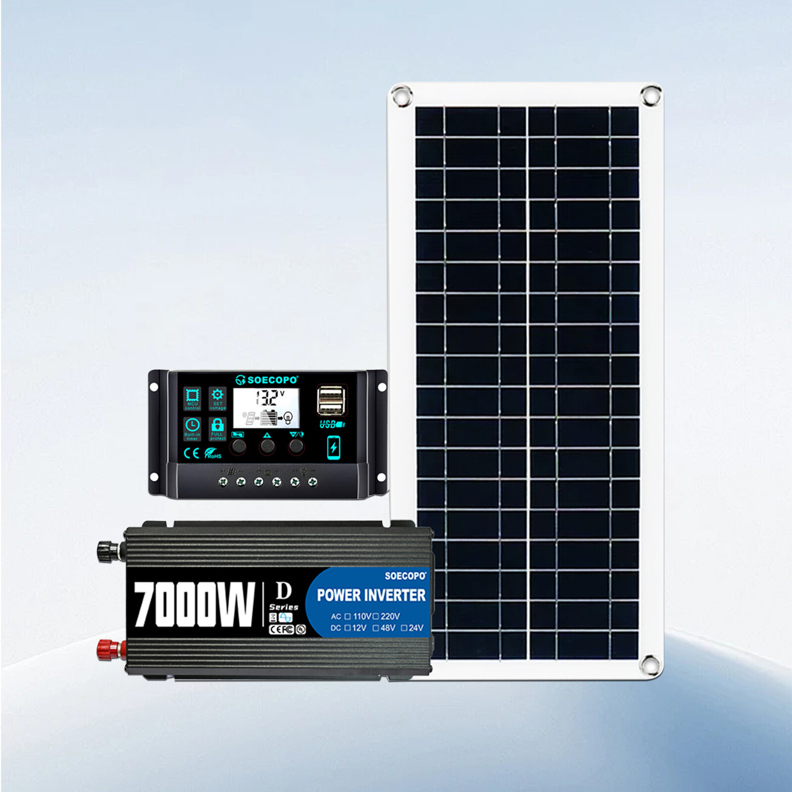 6000W-Complete Solar Panel Kit Solar Power Generator 100A Home 110V/220V SystRB