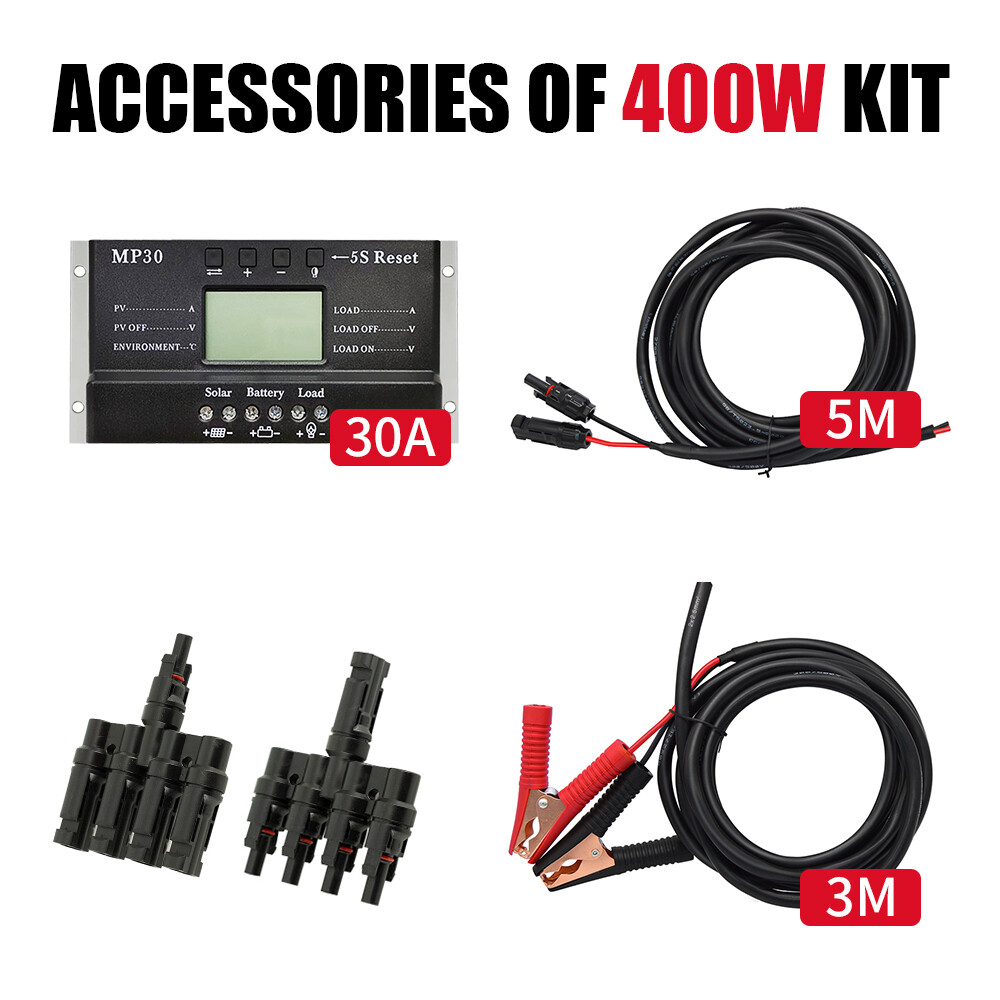 Dokio 4X100w 400w Rigid Monocrystalline Solar Panel Kit for Home/Caravan/RV/Boat