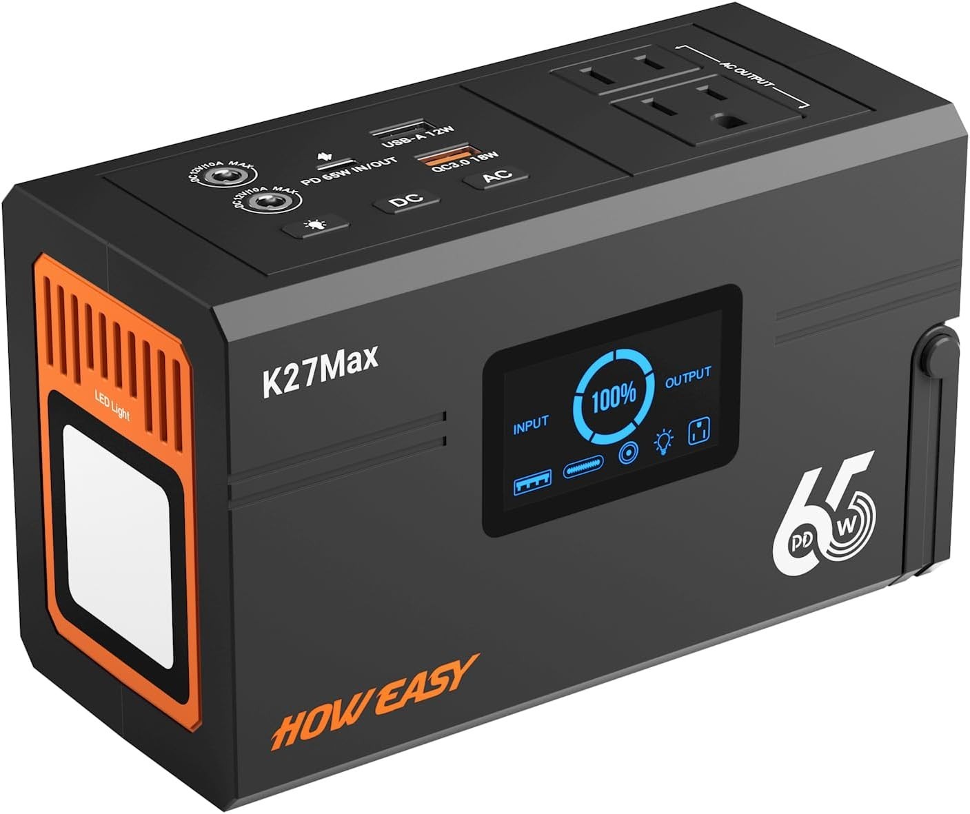 Portable Power Station 135W Solar Generator – 98Wh Lithium Battery, 2 AC Outlets