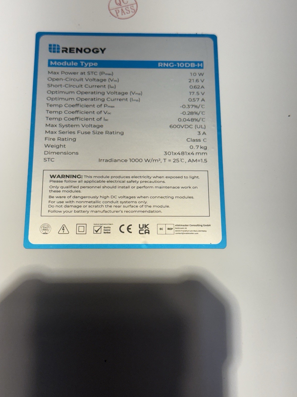 Renogy 10W Solar Panel Lot Of 20 Panel