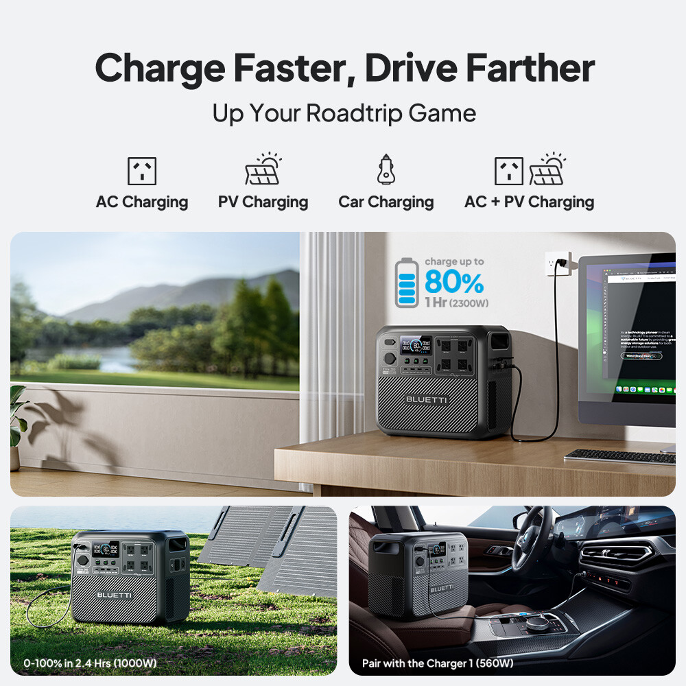 BLUETTI Elite 200 V2 2600W Portable Power Station+Optional 200W/350W Solar Panel