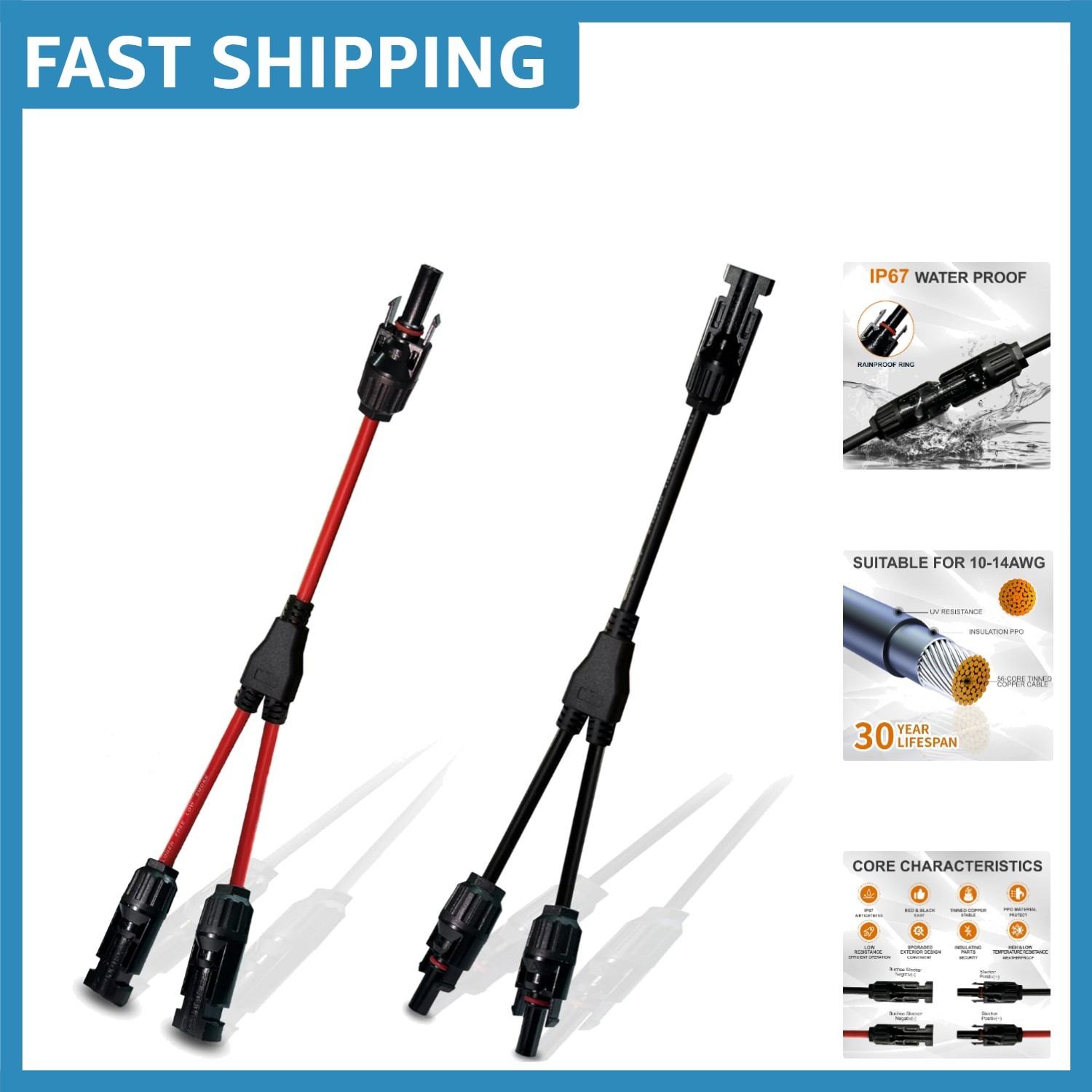 Secure Y Branch Solar Connectors with Outstanding Corrosion Resistance – 1000V