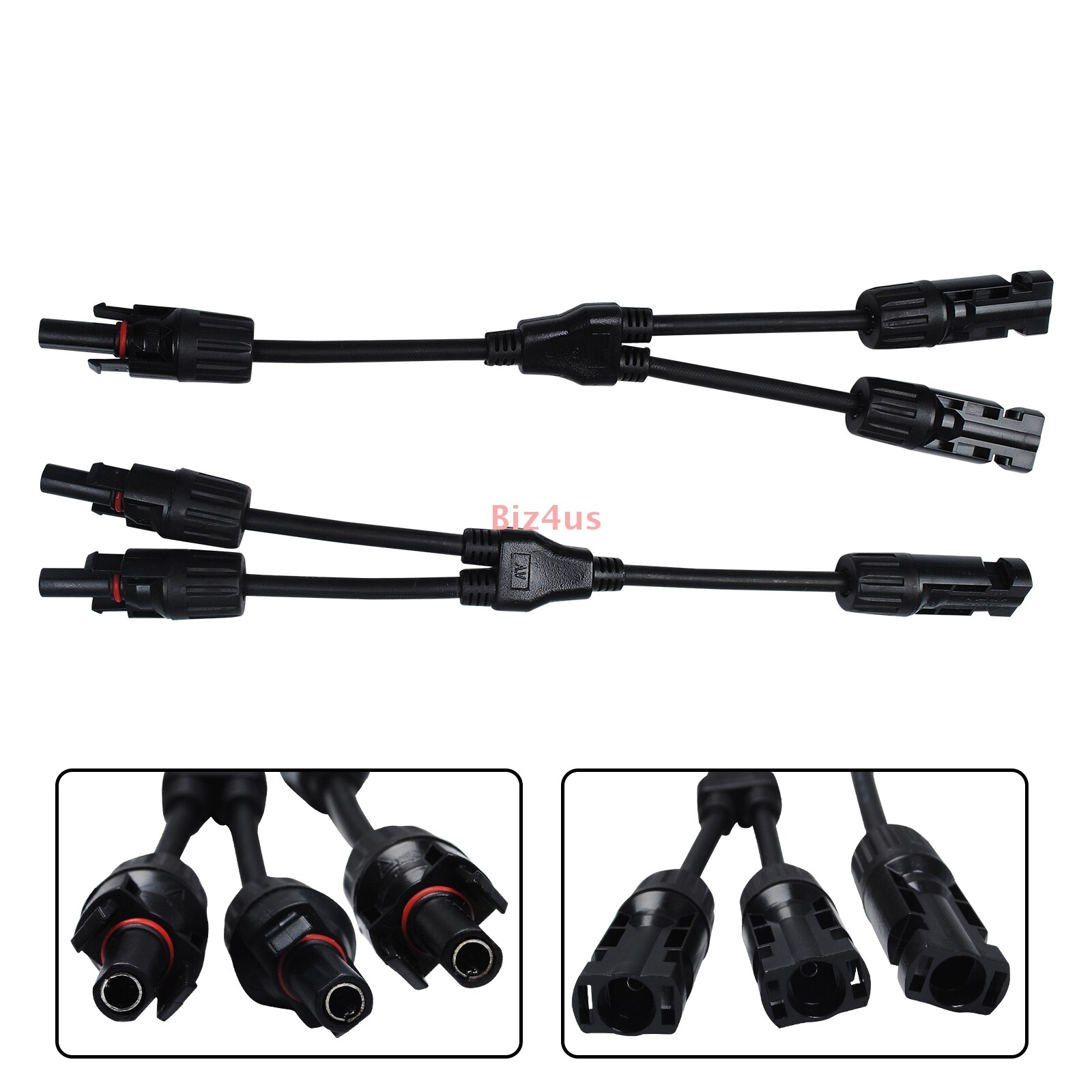 1Pair Solar Cable Splitter Waterproof IP67 2Y Branch Solar Panel Cable Connector