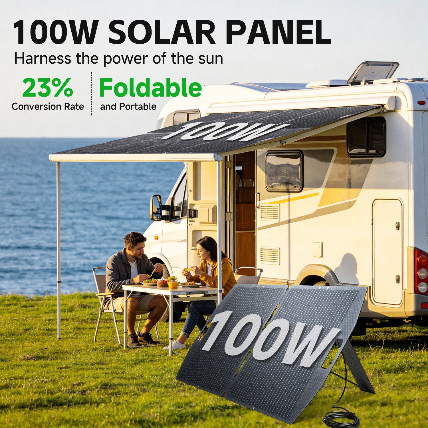 200W 300W 400W Portable Solar Panel ETFE Foldable Charger for Power Station RV