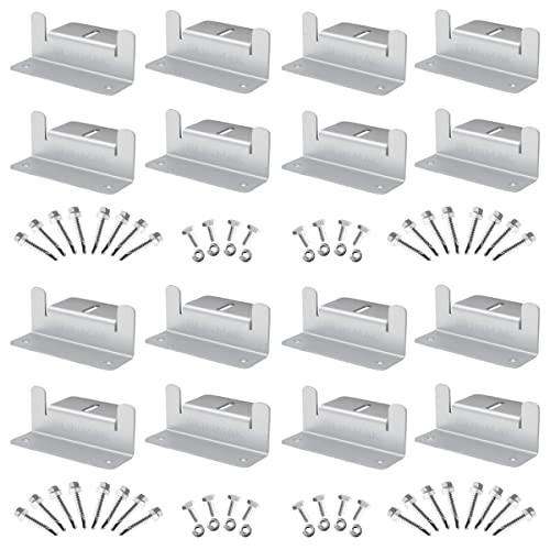 SUNMAK 16 Units per Set Solar Panel Mounting Z Brackets, Solar Panel Mounting Br