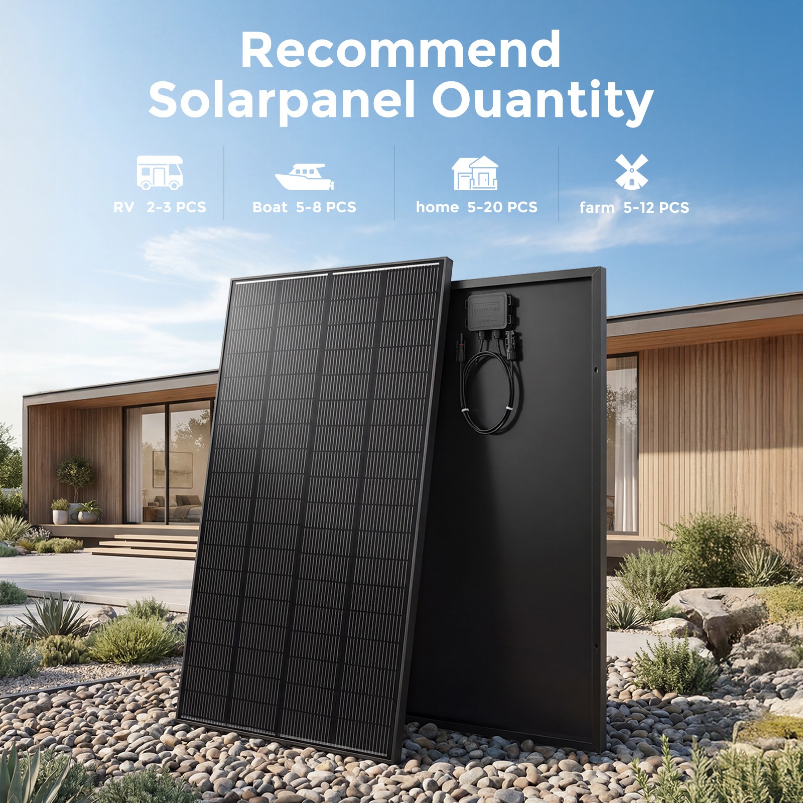200W 400W 800W 1000W Solar Panel Mono 12V N-Type HighEfficiency RV Home Off-Grid