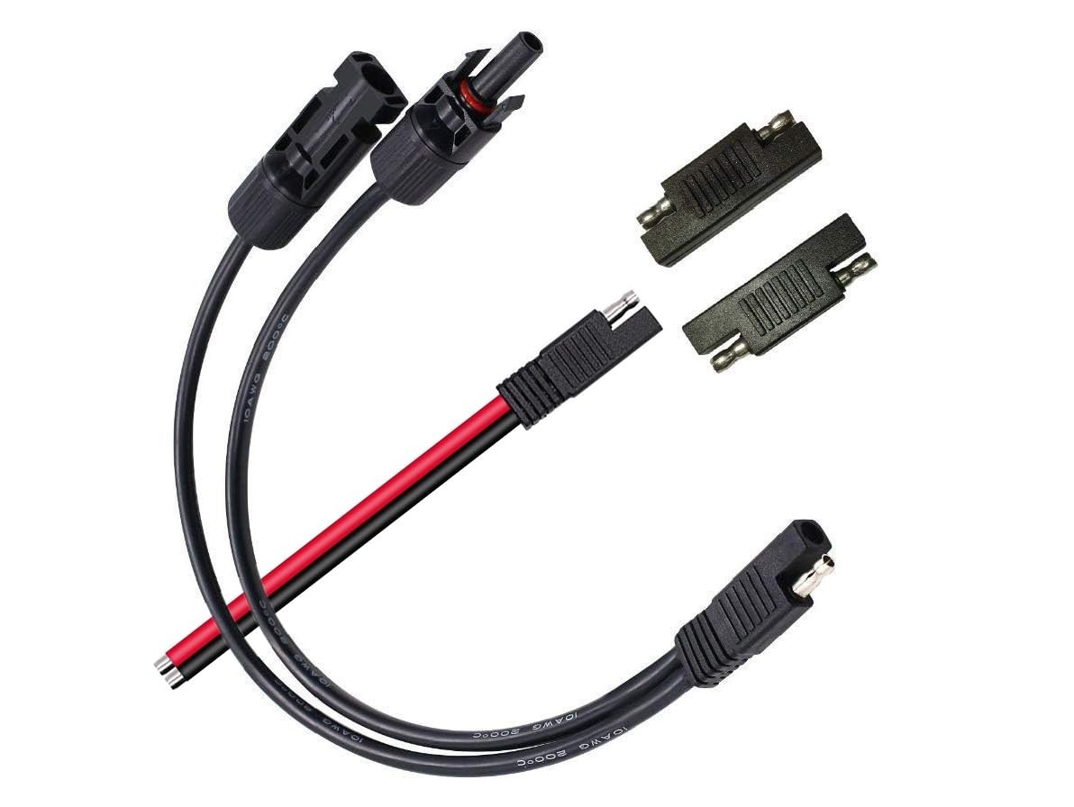 Solar Panel Connectors 10AWG MC-4 to SAE Extension Cable for RV Solar Battery