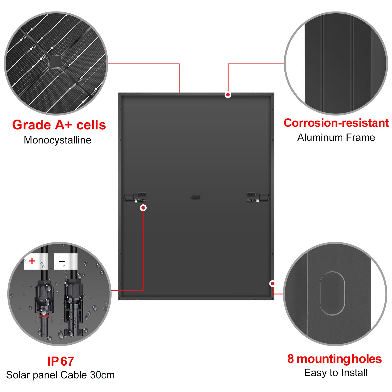 DOKIO 400W Monocrystalline Rigid Solar Panel High-efficiency off-grid systems