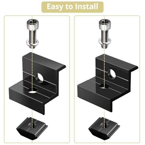 10pcs Solar Panel End Clamp Z Brackets Kit 30mm/35mm Aluminum Mounting Hardware