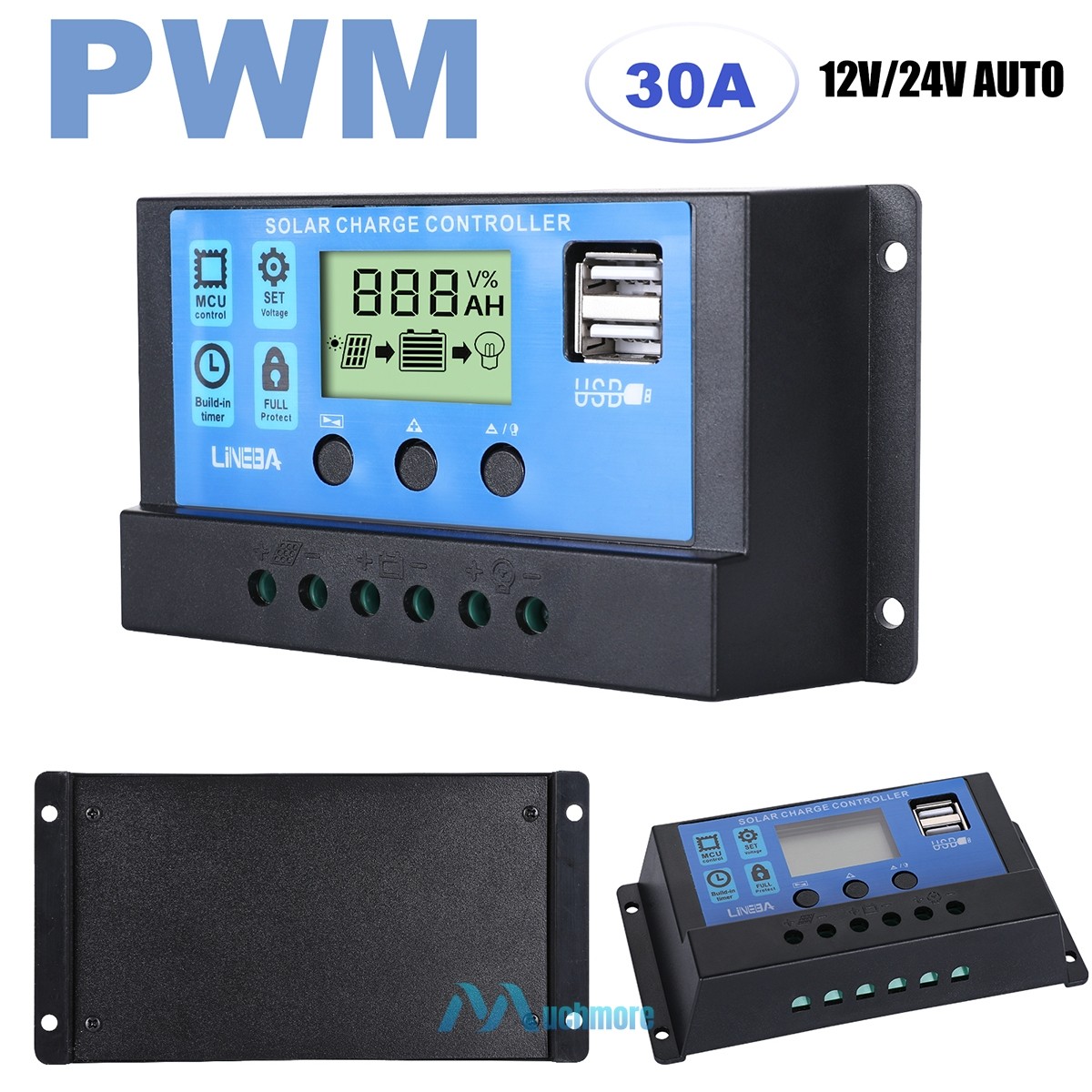 Complete Solar Panel Kit 100W 200W 400W 12V Off Grid RV Home & 5000W Inverter