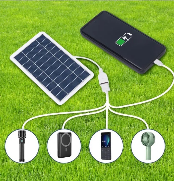 Mini Portable Solar Panel Charger 5V USB Outdoor Emergency Power For Camping