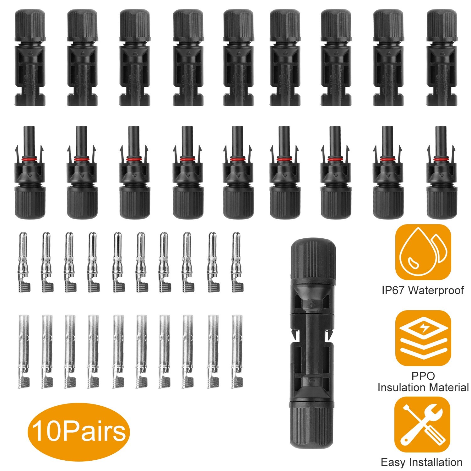 10/20 Pairs Male Female Wire Cable Connector Set 1000V Solar Panel Connectors