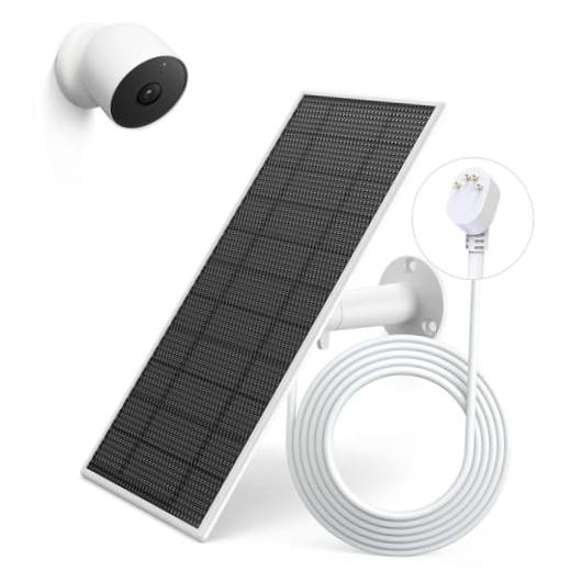 Solar Panel for Google Nest Camera, Upgraded Solar Power Charger for Google
