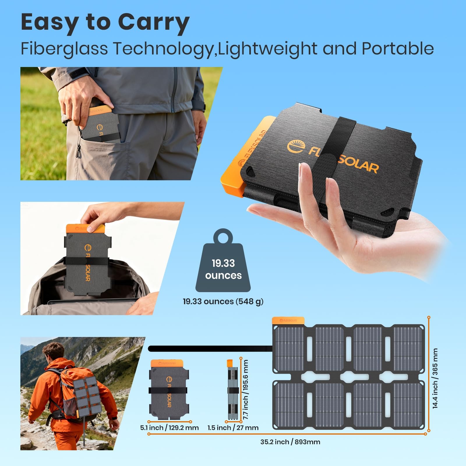 FlexSolar 25W Solar Panel Charger