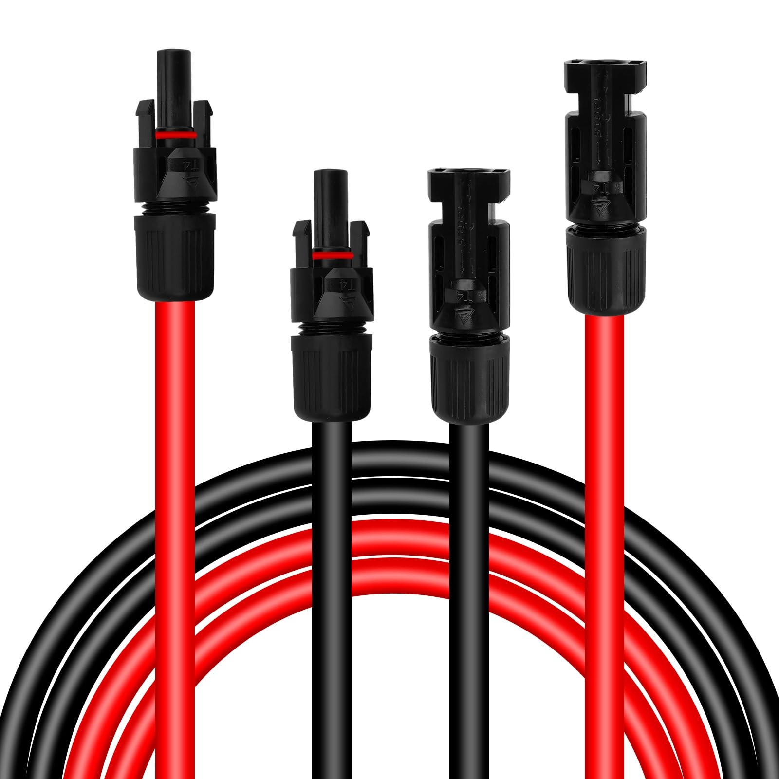 Solar Panel Cable 100FT 10AWG Red Black 2 Pack Storage