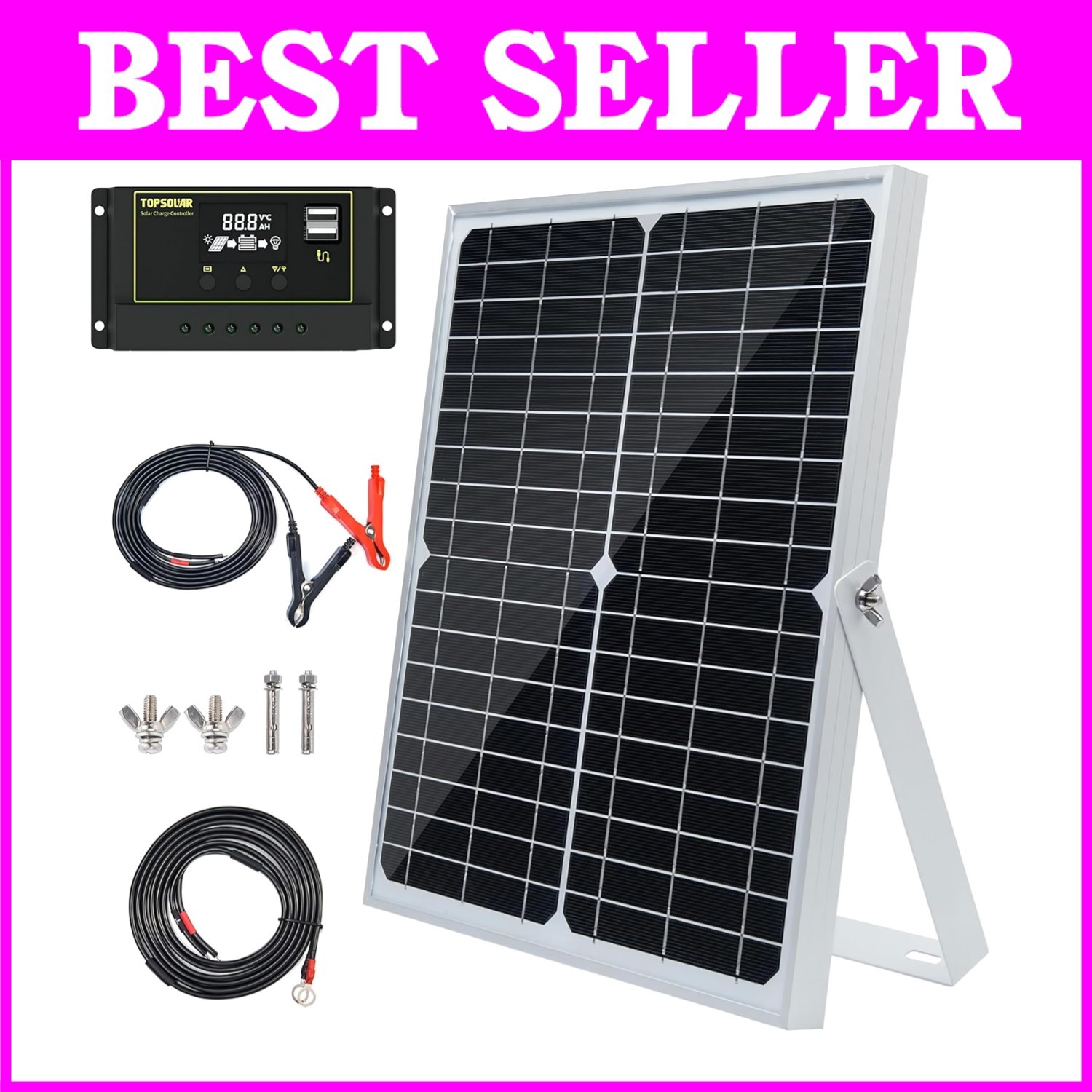Monocrystalline Solar Panel Kit with Charge Controller