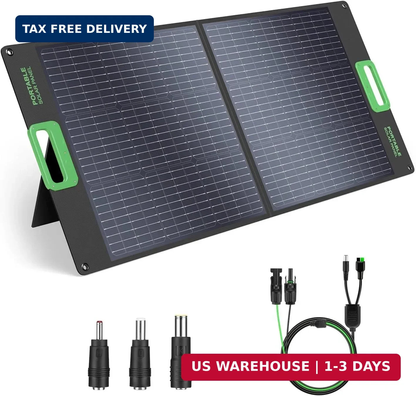 100W Portable Solar Panel for Power Station Generator, 20V Foldable Solar Cell S
