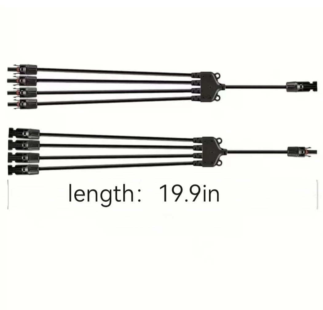 Solar Panel Connectors Y Branch 1 to 4 Parallel PV Adapter Cable, Y Branch Conne