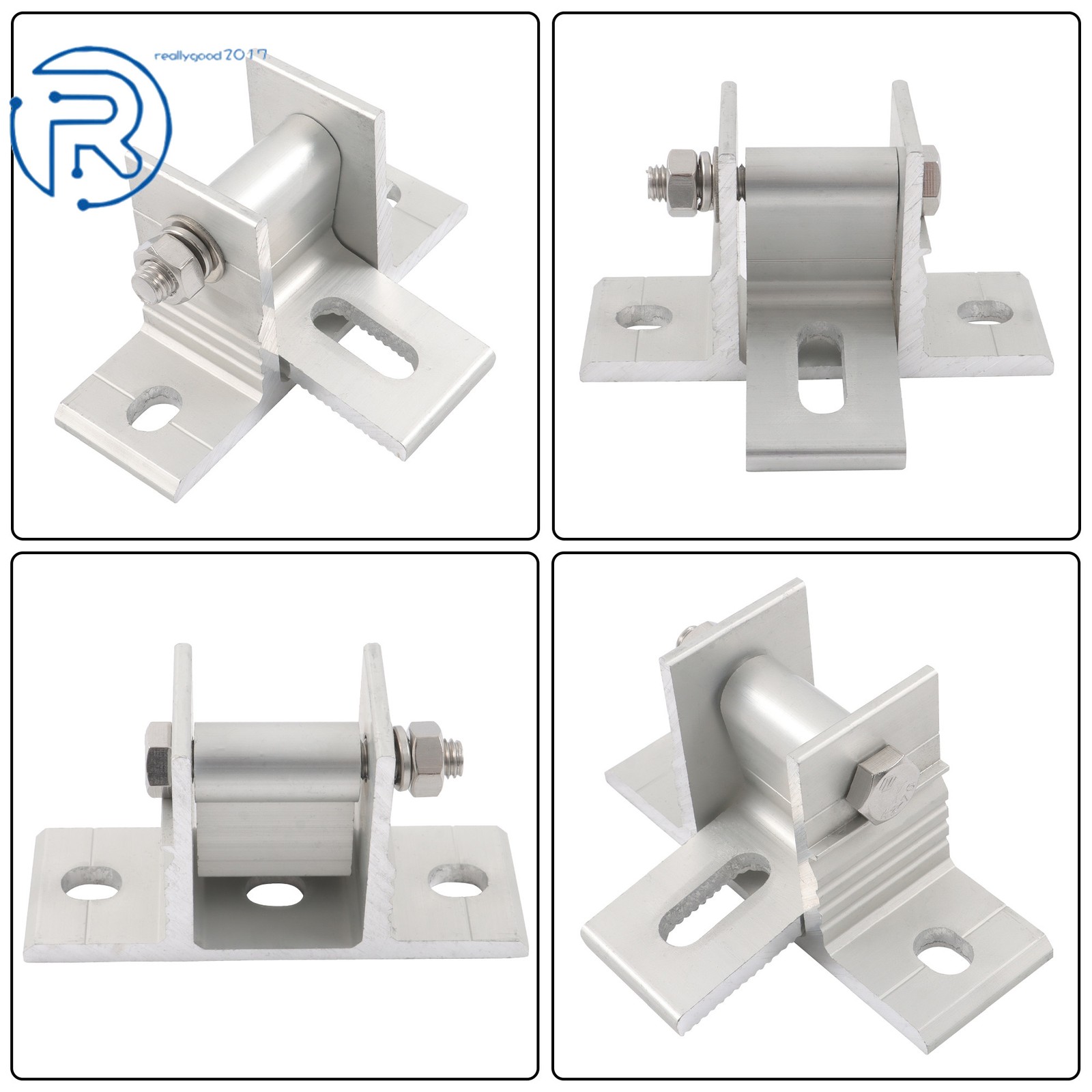 4 PK Adjustable Solar Panel Tilt Mounting Rack Brackets For RV Roof Flat Surface