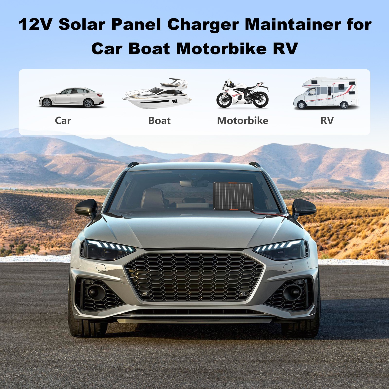 50 watt Solar Panel Kit 12V Battery Solar Trickle Charger for Car Boat RV