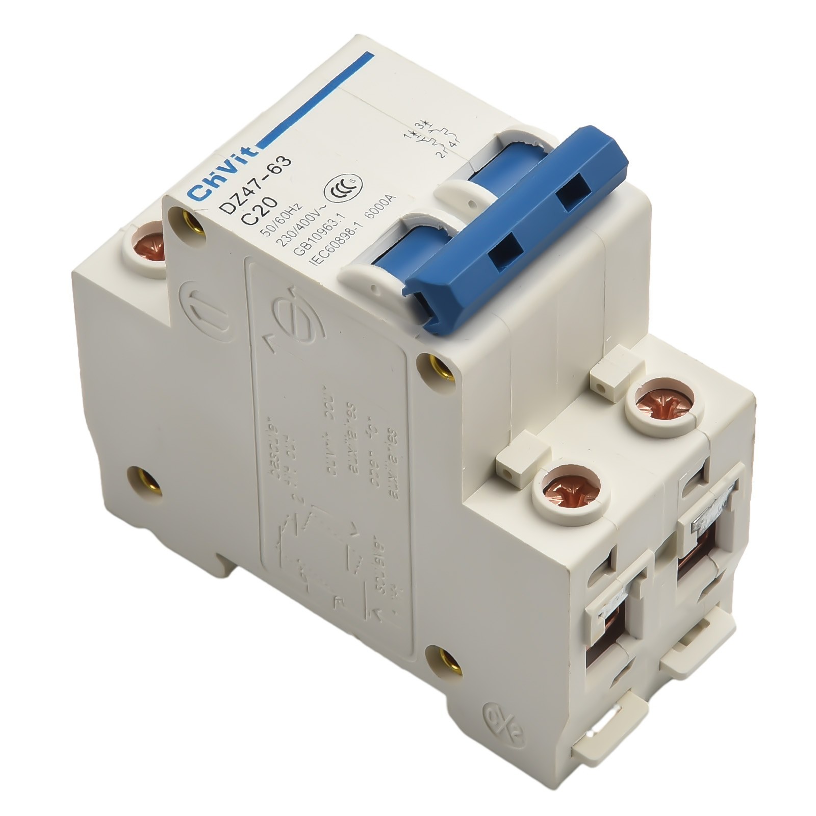 Circuit Breaker Air Switch Overcurrent Trip Type-C 16A/20A/32A/63A 2 P 220V